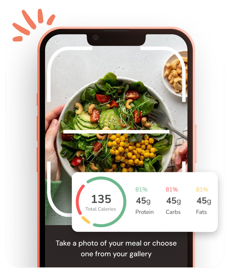 Nobese app scanning a meal and showing its calorie and macro breakdown